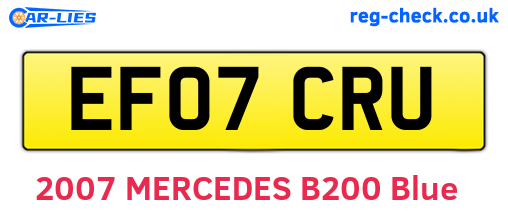 EF07CRU are the vehicle registration plates.