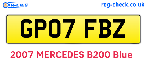 GP07FBZ are the vehicle registration plates.