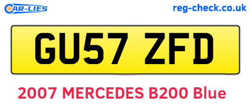 GU57ZFD are the vehicle registration plates.