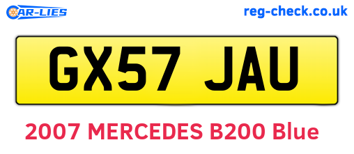 GX57JAU are the vehicle registration plates.