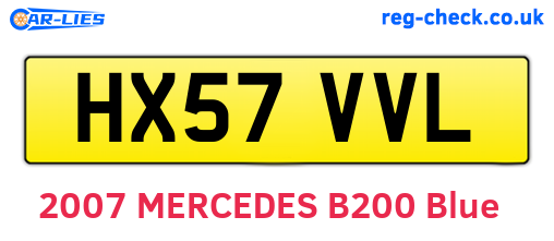 HX57VVL are the vehicle registration plates.
