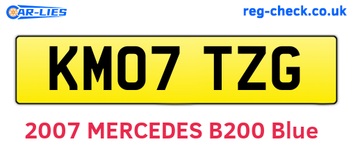 KM07TZG are the vehicle registration plates.