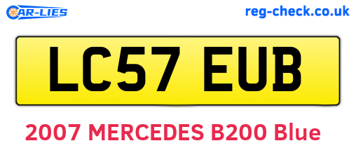 LC57EUB are the vehicle registration plates.