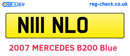 N111NLO are the vehicle registration plates.