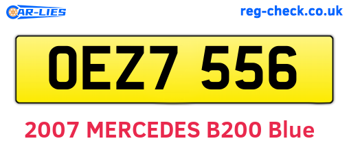 OEZ7556 are the vehicle registration plates.