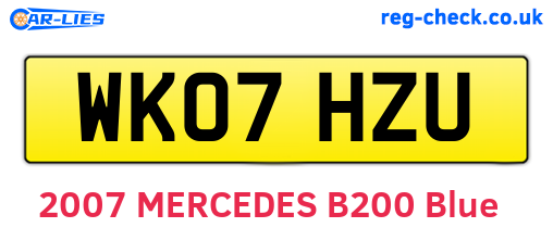 WK07HZU are the vehicle registration plates.