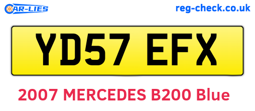 YD57EFX are the vehicle registration plates.