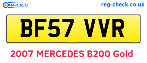 BF57VVR are the vehicle registration plates.
