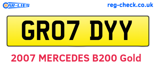 GR07DYY are the vehicle registration plates.