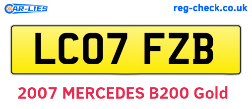 LC07FZB are the vehicle registration plates.