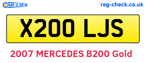 X200LJS are the vehicle registration plates.