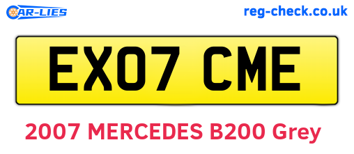 EX07CME are the vehicle registration plates.