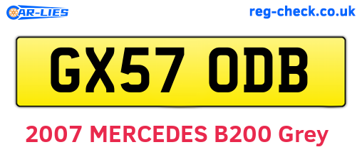 GX57ODB are the vehicle registration plates.