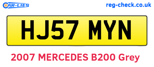 HJ57MYN are the vehicle registration plates.