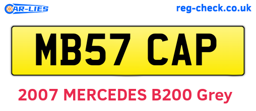 MB57CAP are the vehicle registration plates.