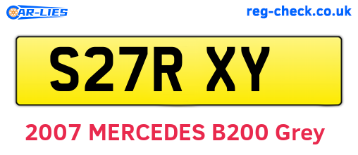 S27RXY are the vehicle registration plates.