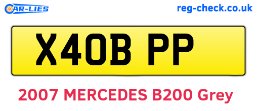 X40BPP are the vehicle registration plates.