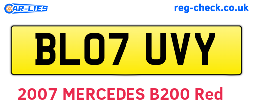 BL07UVY are the vehicle registration plates.