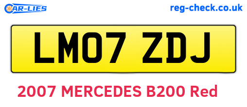 LM07ZDJ are the vehicle registration plates.