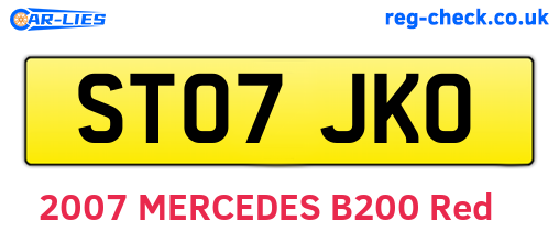 ST07JKO are the vehicle registration plates.