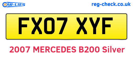 FX07XYF are the vehicle registration plates.