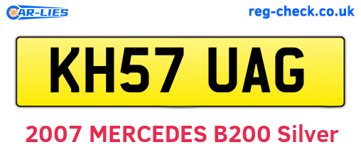 KH57UAG are the vehicle registration plates.