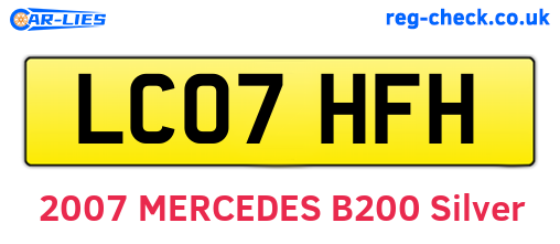 LC07HFH are the vehicle registration plates.