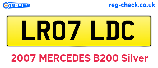 LR07LDC are the vehicle registration plates.