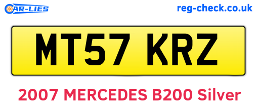 MT57KRZ are the vehicle registration plates.