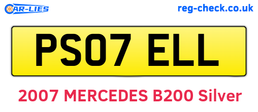 PS07ELL are the vehicle registration plates.