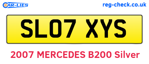 SL07XYS are the vehicle registration plates.