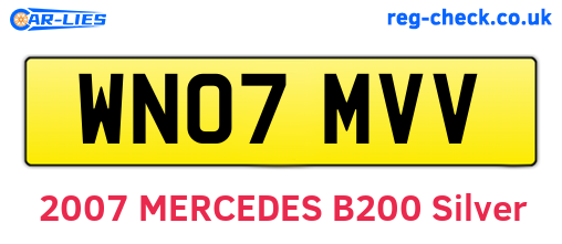 WN07MVV are the vehicle registration plates.