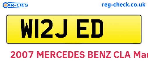 W12JED are the vehicle registration plates.