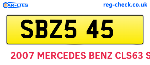 SBZ545 are the vehicle registration plates.