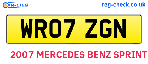 WR07ZGN are the vehicle registration plates.