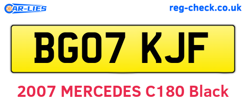 BG07KJF are the vehicle registration plates.