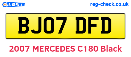 BJ07DFD are the vehicle registration plates.