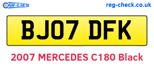 BJ07DFK are the vehicle registration plates.