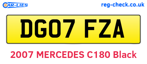 DG07FZA are the vehicle registration plates.