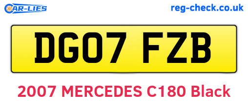 DG07FZB are the vehicle registration plates.
