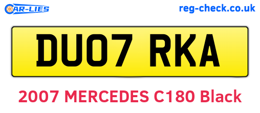DU07RKA are the vehicle registration plates.