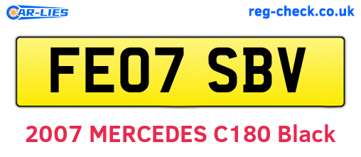 FE07SBV are the vehicle registration plates.