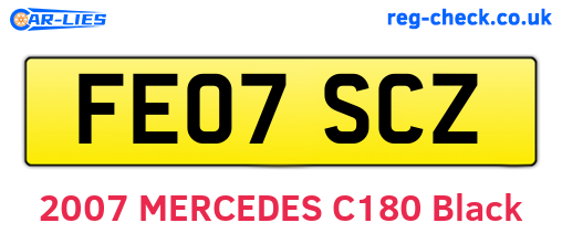 FE07SCZ are the vehicle registration plates.