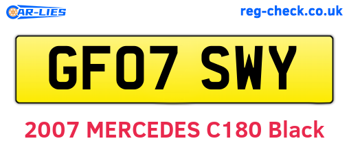 GF07SWY are the vehicle registration plates.