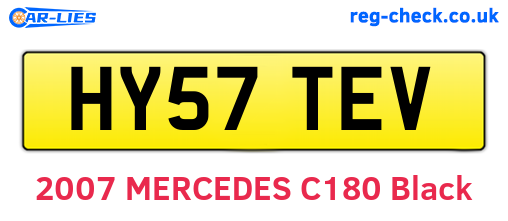 HY57TEV are the vehicle registration plates.