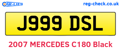J999DSL are the vehicle registration plates.