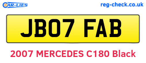 JB07FAB are the vehicle registration plates.