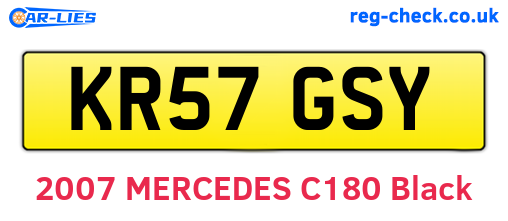 KR57GSY are the vehicle registration plates.