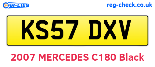 KS57DXV are the vehicle registration plates.