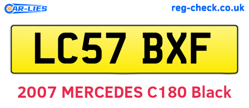 LC57BXF are the vehicle registration plates.